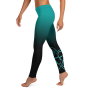 Teal Octopus 2 Gyotaku Leggings